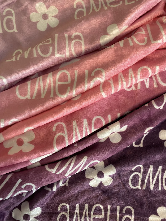 Sugar + Maple Personalized Plush Minky Blanket | Princess Ombre (8870425100596)