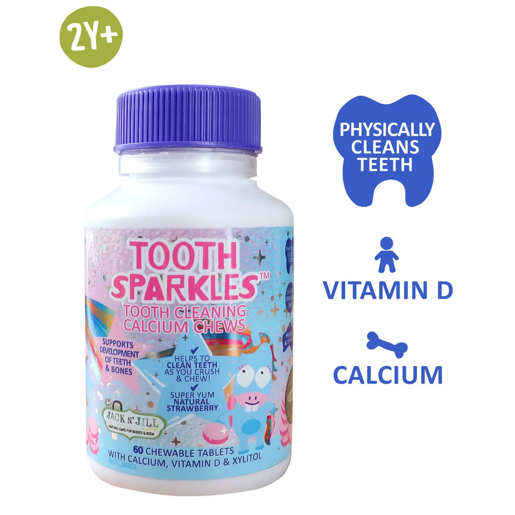 Jack N' Jill Tooth Sparkles-Tooth Cleaning chews with vitamin D & calcium (8181833466164)