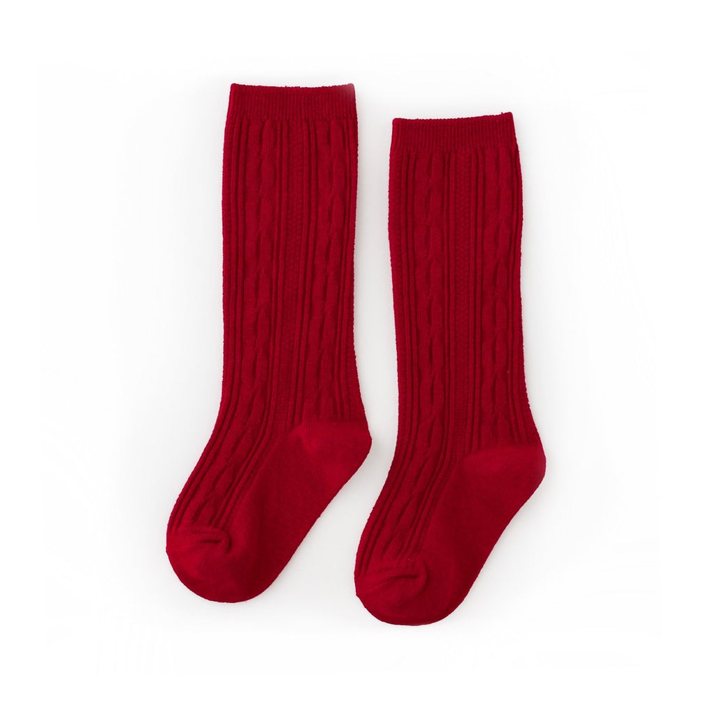 Little Stocking Cable Knit Knee High Socks (6827520852015)