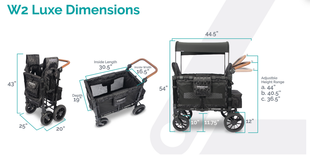 Wonderfold W2 Luxe Double Stroller Wagon (2 Seater) (7002270040111)