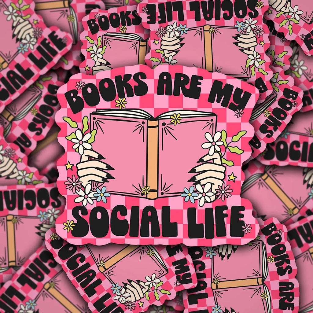 Sonny Rising - Books are my Social Life sticker (8781700071732)