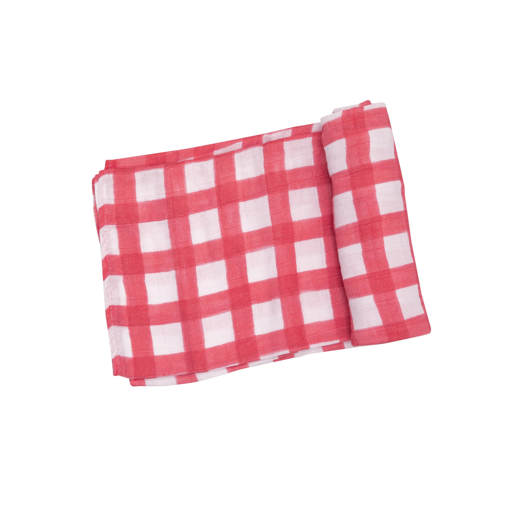 Angel Dear Painted Gingham Red Swaddle (8297668149556)