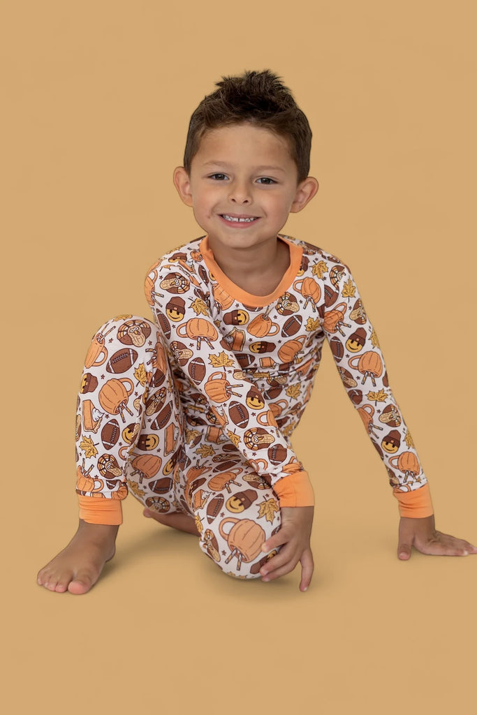 Dream Big Little Co Turkey & Touchdowns Pj Set (9157815042356)