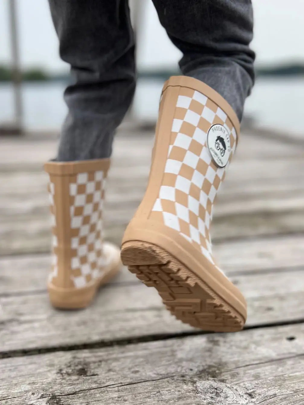 Phoenix Cap Co Checkered Rain Boots | Max Mamas