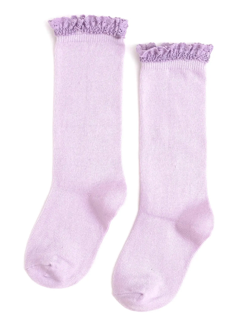 Little Stocking Co. Lace Top Knee High Socks (6827656544303)