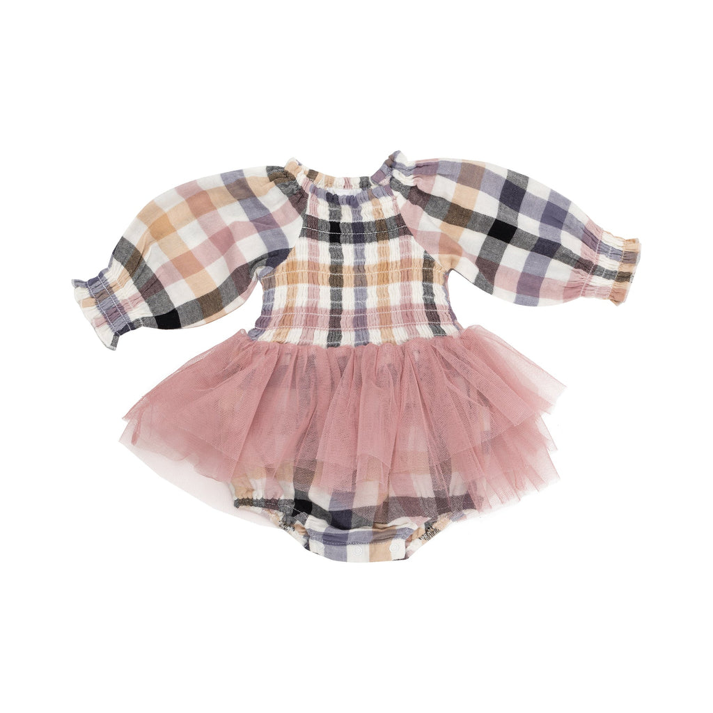 Angel Dear - Long Sleeve Bubble Tutu - Harvest Plaid (9144344019252)