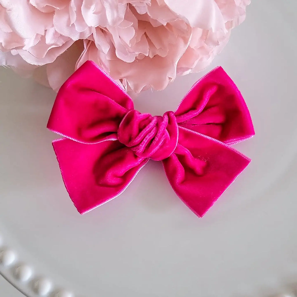 Dainty Delight Creations Chloe Bow-Berry Velvet (9192394326324)