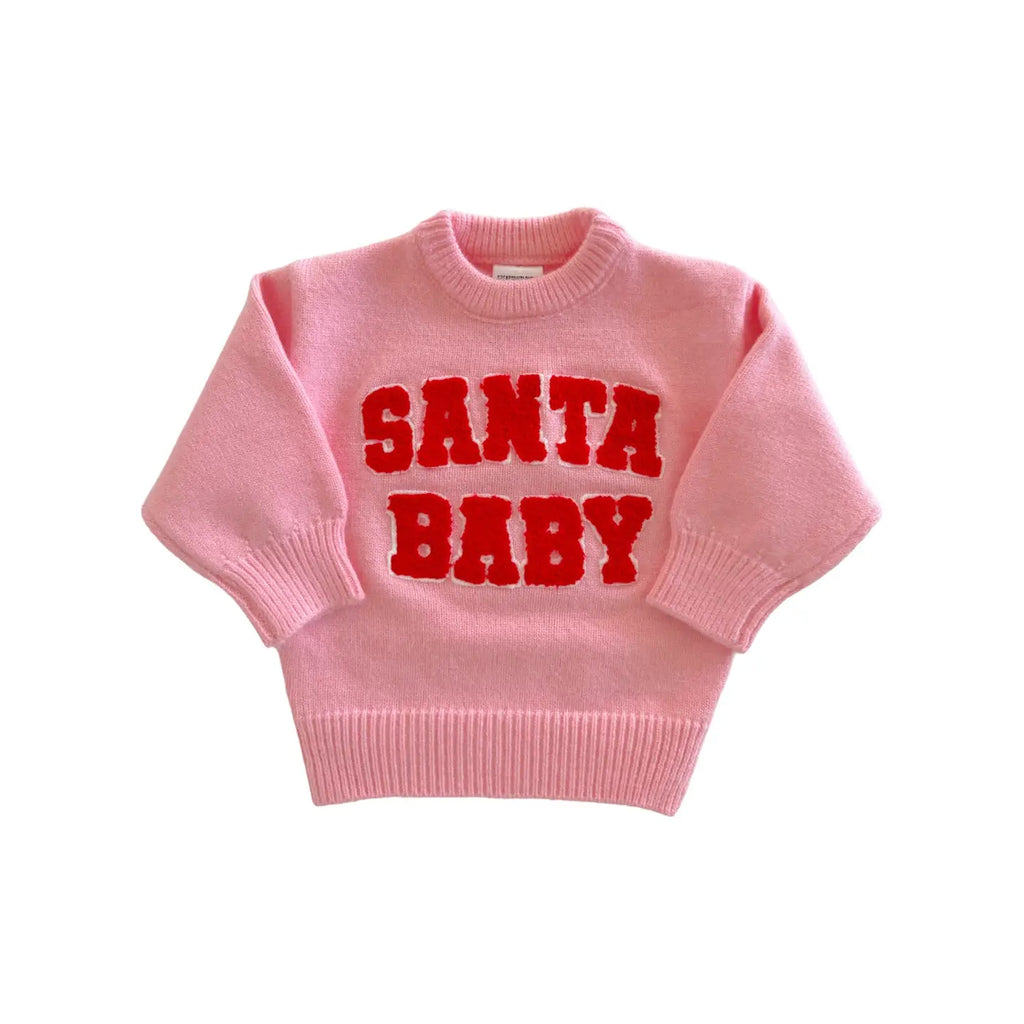 SpearmintLOVE Santa Baby Knit Sweater, Pink (9168049373492)