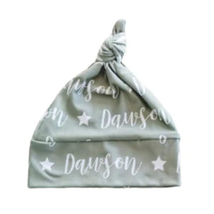 Sugar + Maple Personalized Knotted Baby Hat | Star Icon Repeating Name (8870629474612)