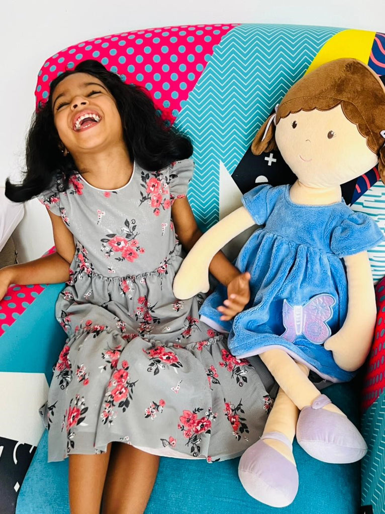 Tikiri Pari X-Large Doll with Brown Hair/Blue & Purple Dress (9144772002100) (9144773148980)