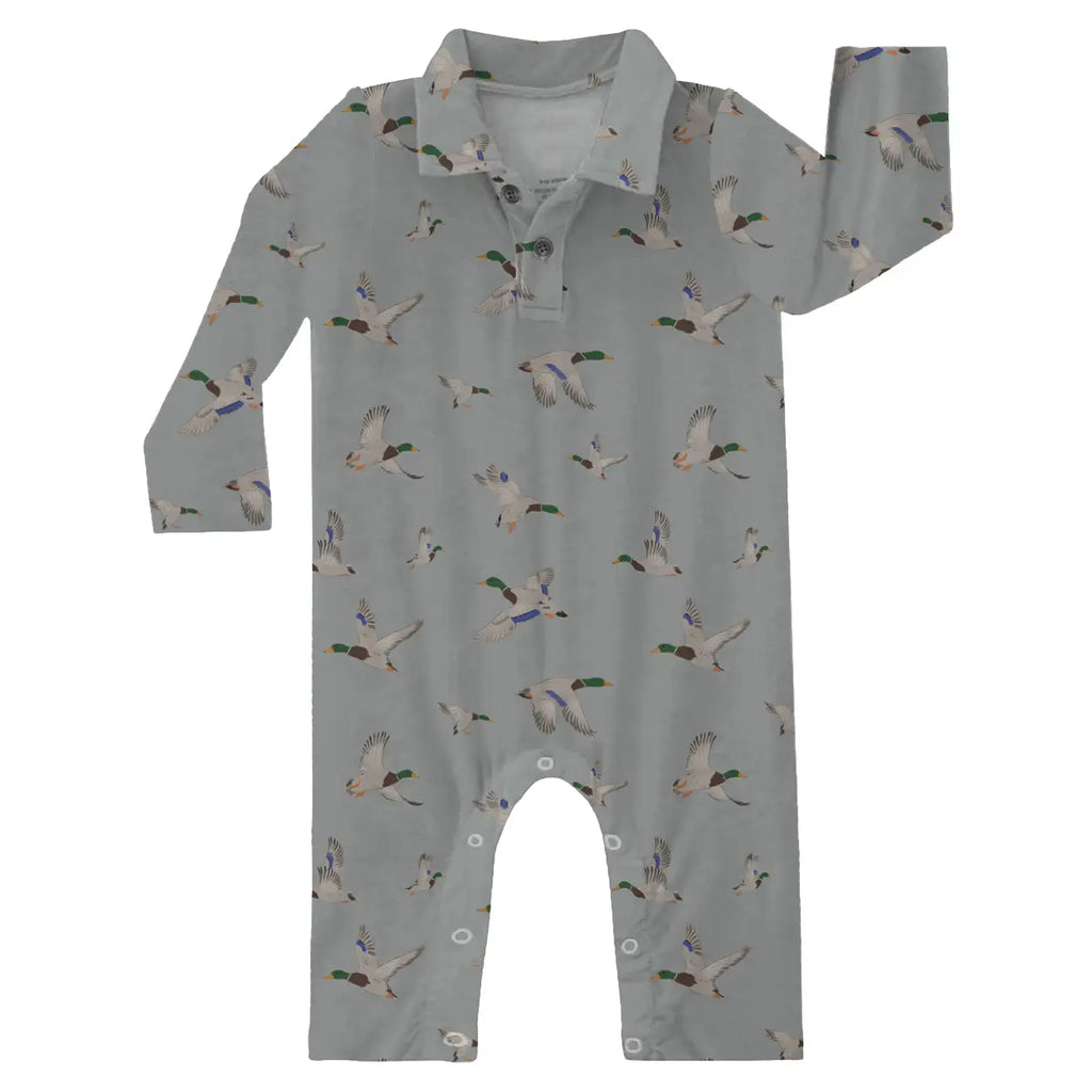 Goosies Mallards Long Sleeve Polo Romper (9177715573044)