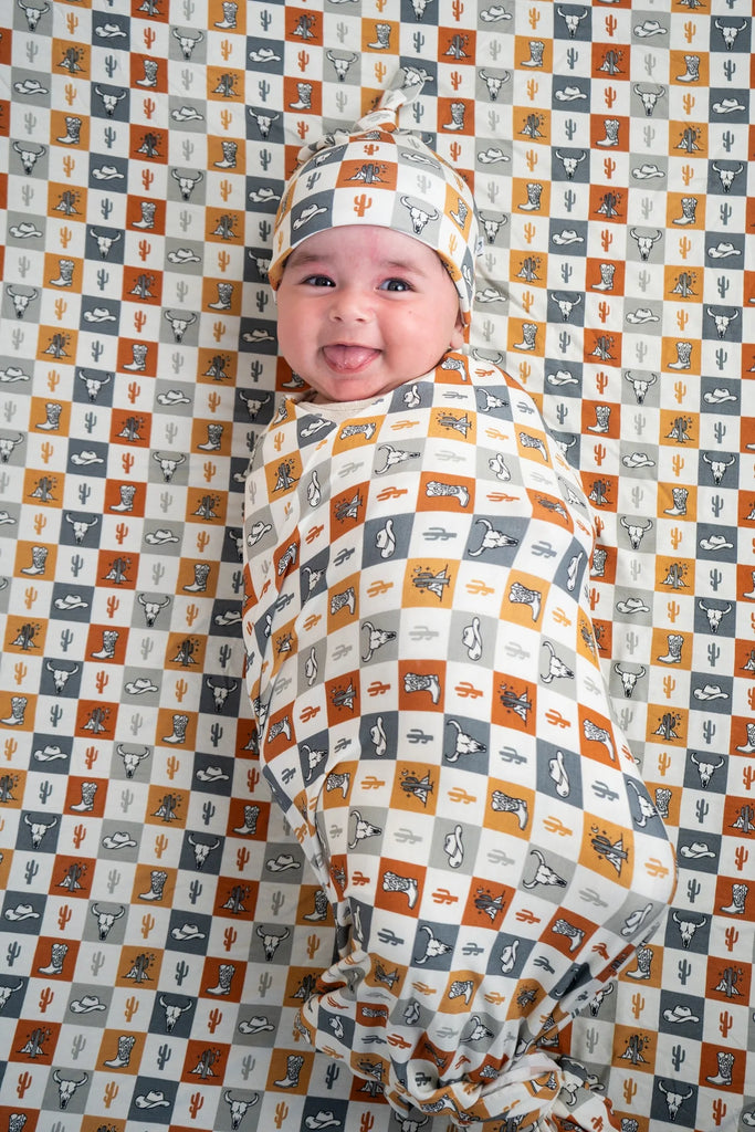 Dream Big Little Co WILD WEST CHECKERS DREAM SWADDLE & BEANIE (9157853282612)