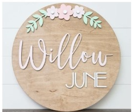 Sugar + Maple Personalized Signs | Flower Round (7130571833391)