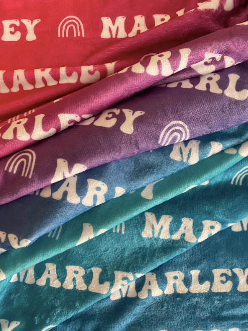 Sugar + Maple Personalized Plush Minky Blanket | Jewel Ombre (8870427394356)