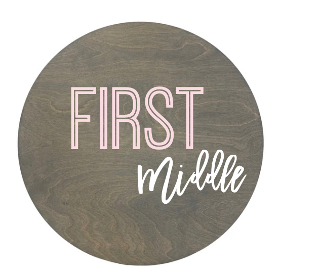 Sugar + Maple Personalized Signs | Weathered Grey Round Base (8800785301812)