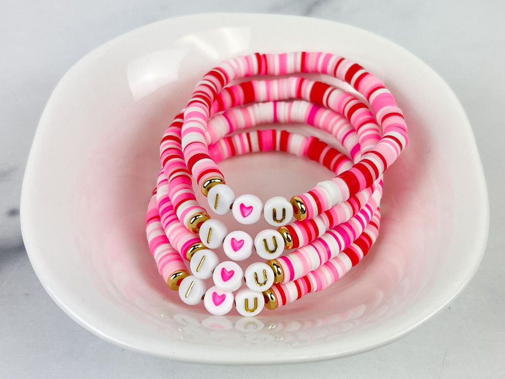 MOD Heishi Small 6mm Color Pop Bracelet "I Heart U" (kids) (8888934400308)