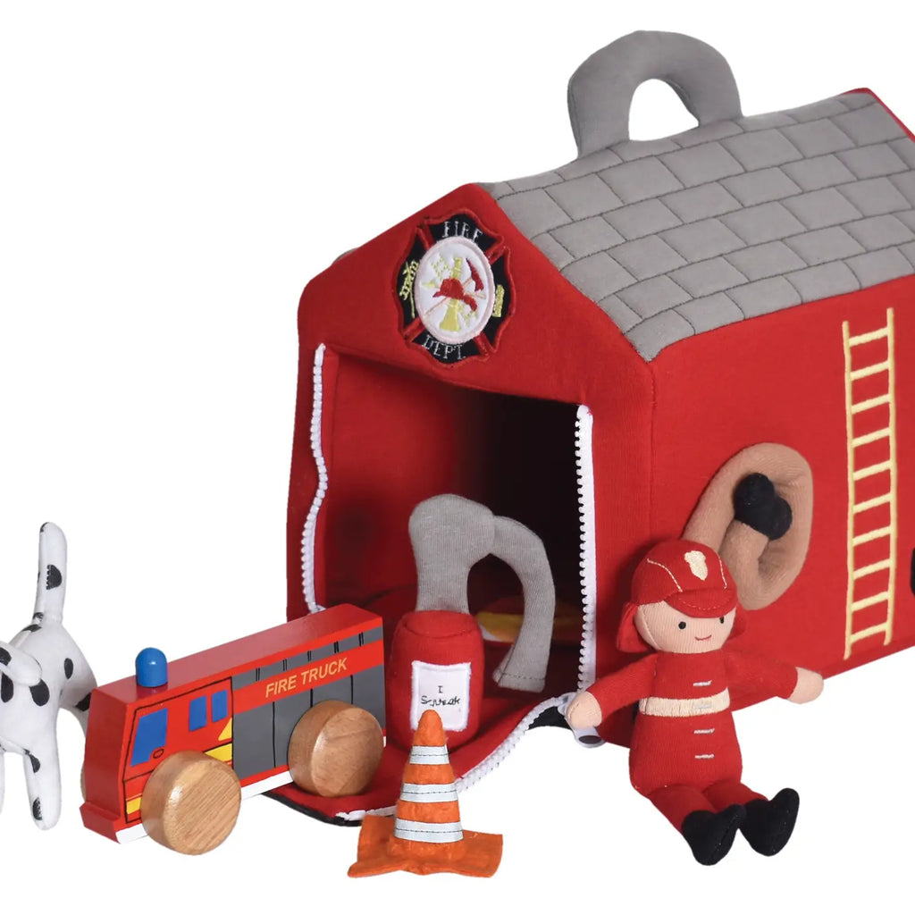 Tikiri Toys Fire Station with Hat & Accessories (8848624943412)