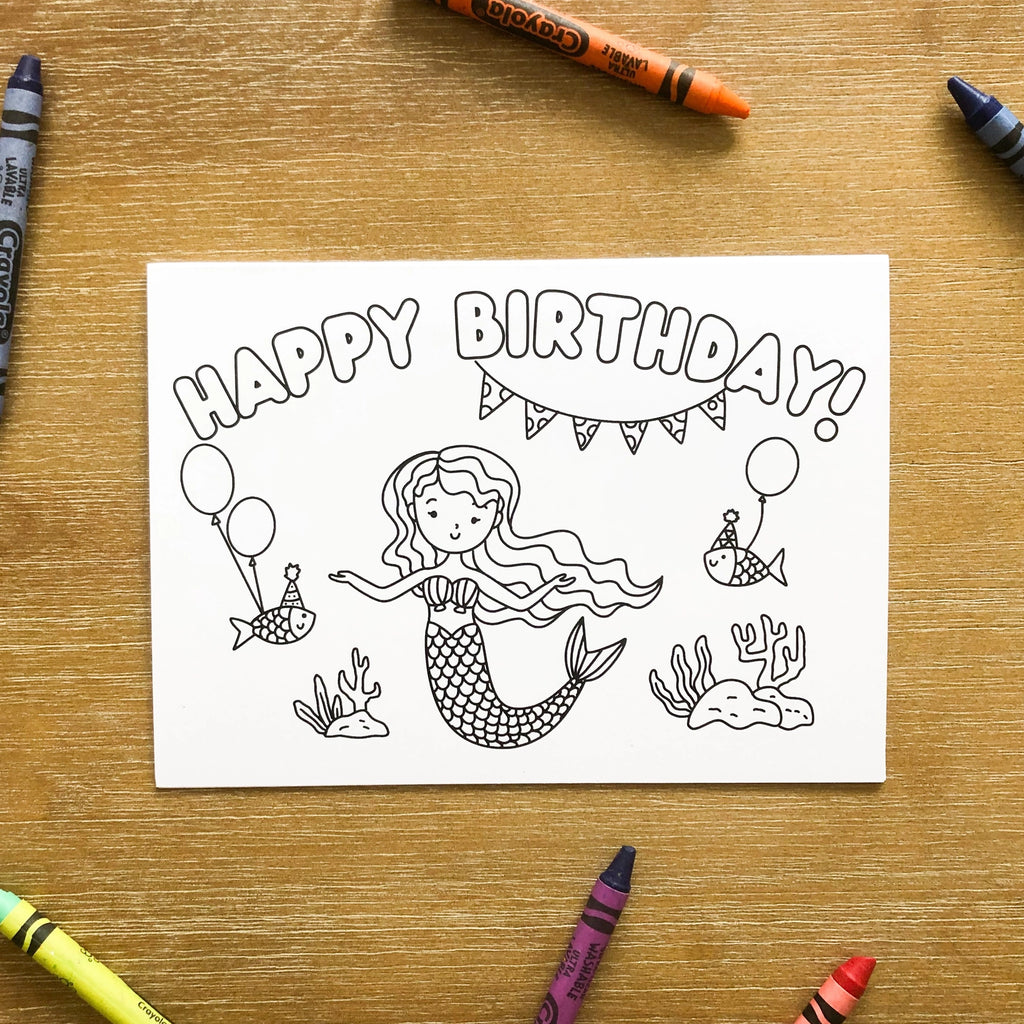 Well Raised Co. - Happy Birthday Coloring Cards (9093990940980)