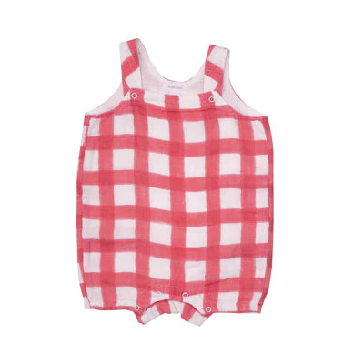 Angel Dear Overall Shortie Painted Gingham Red (8299250942260)