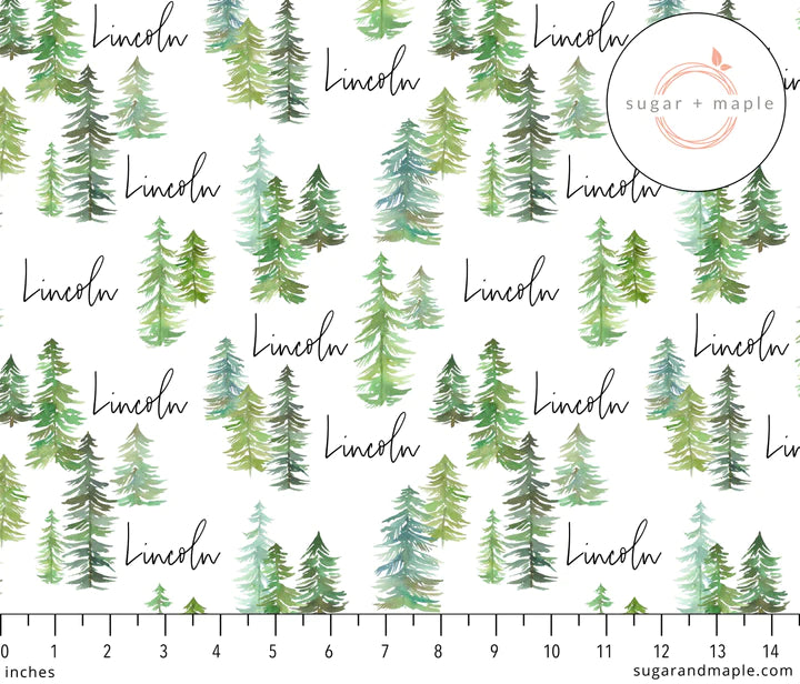 Sugar + Maple Personalized Plush Minky Blanket | Pine Tree (7130080837679)