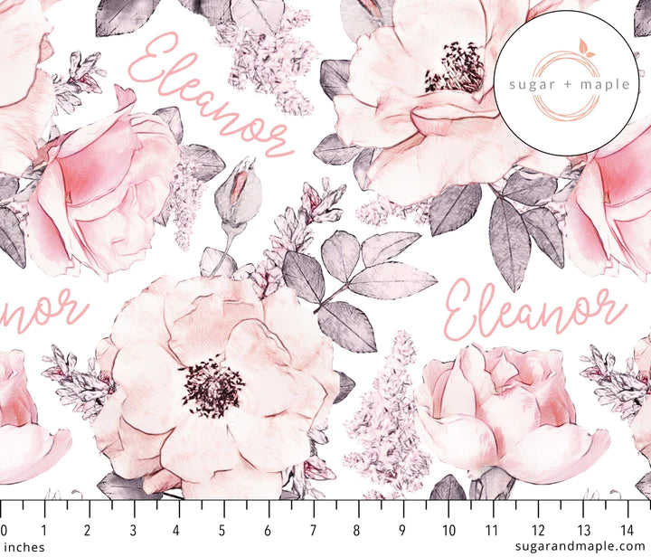 Sugar + Maple Personalized Plush Minky Blanket | Wallpaper Floral (6758070321199)