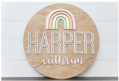 Sugar + Maple Personalized Signs | Rainbow Round (8791134929204)