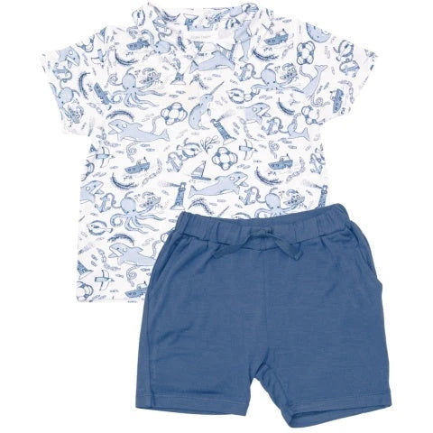 Angel Dear Polo Shirt and Shorts- Nautical Notebook (8299290689844)
