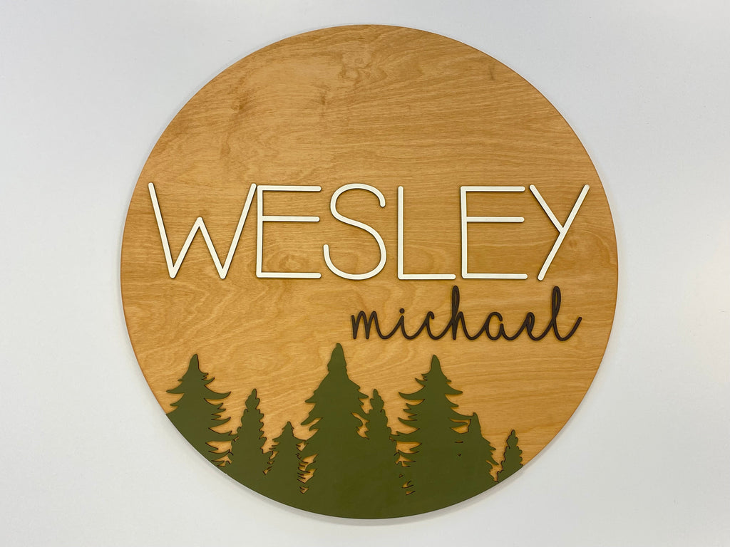 Sugar + Maple Personalized Signs | Tree Theme Round (7130570260527)