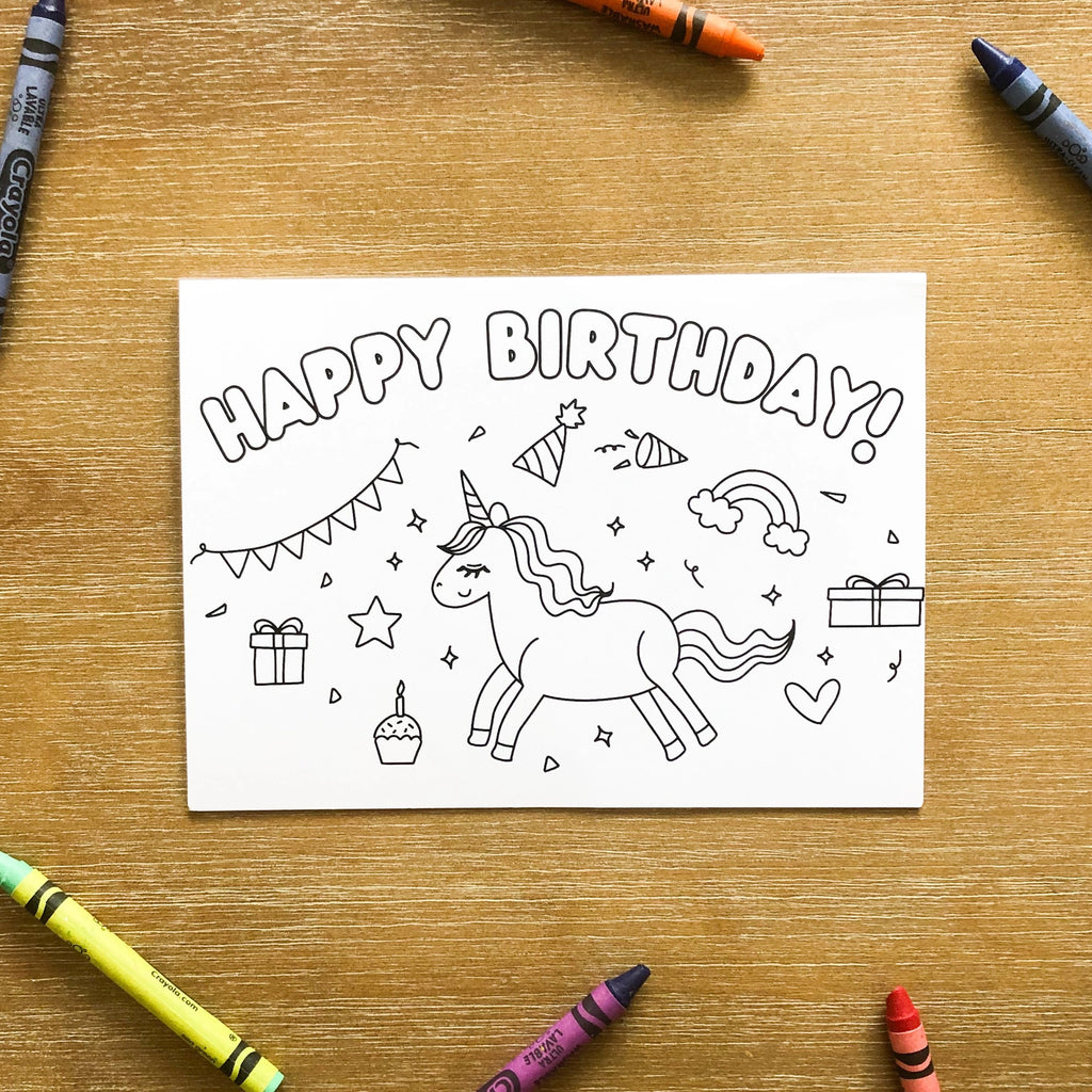 Well Raised Co. - Happy Birthday Coloring Cards (9093990940980)