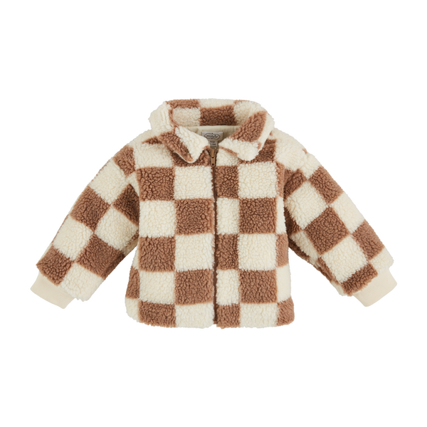 Mud Pie Checkered Sherpa Jacket (9170876956980)