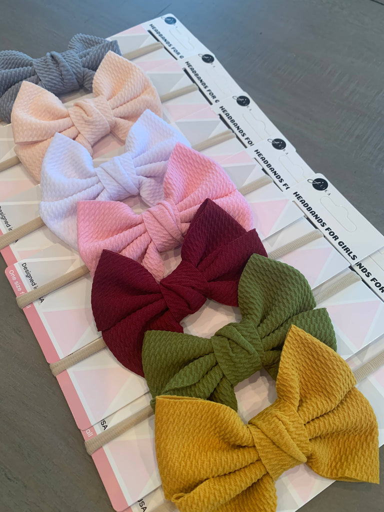 JLIKA - Baby Girl Headbands Nylon Bows Pack of 1 Random Assorted Mix (6745670549551)