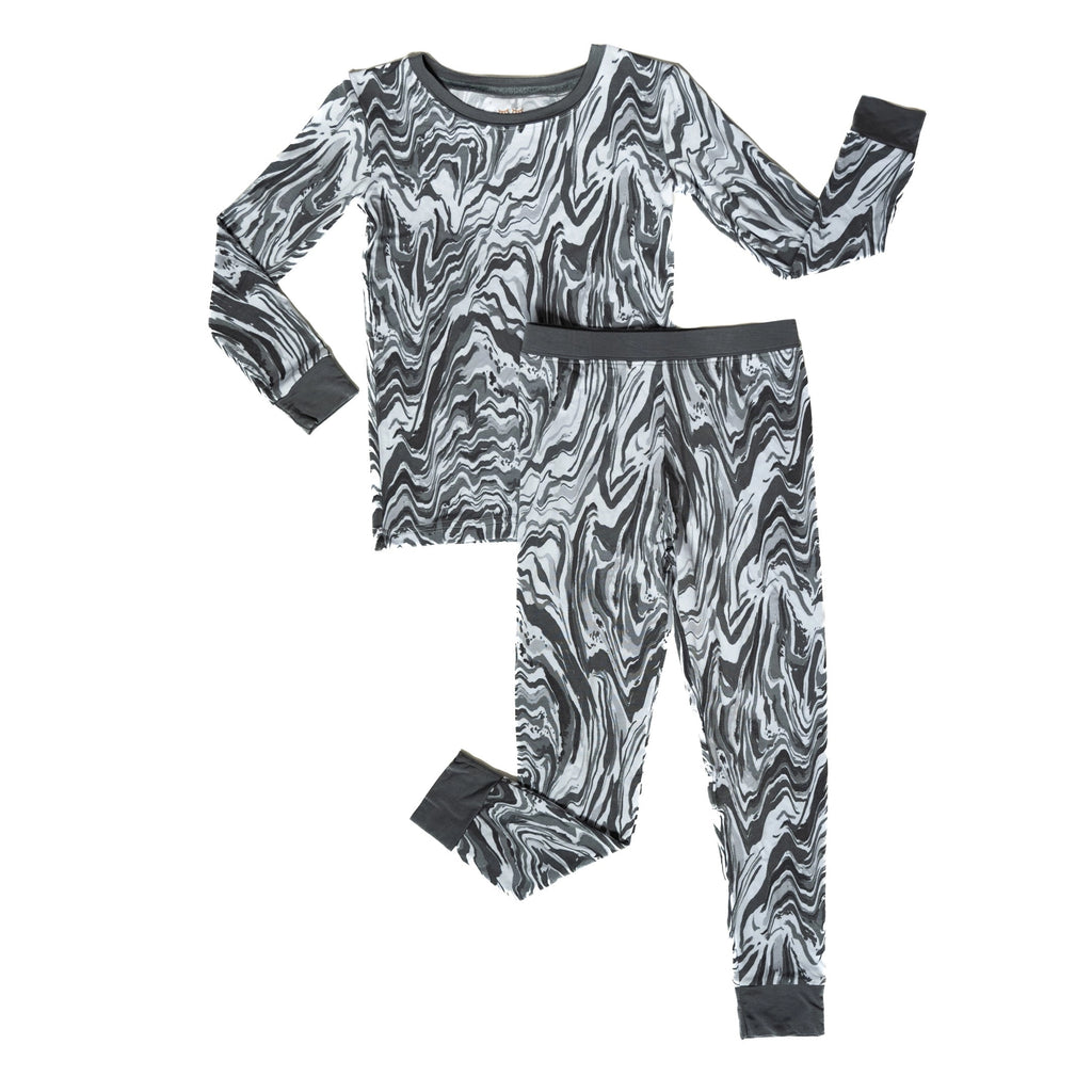 Little Sleepies Grey Marble Swirl 2 Piece Set Pajamas (7115897995311)