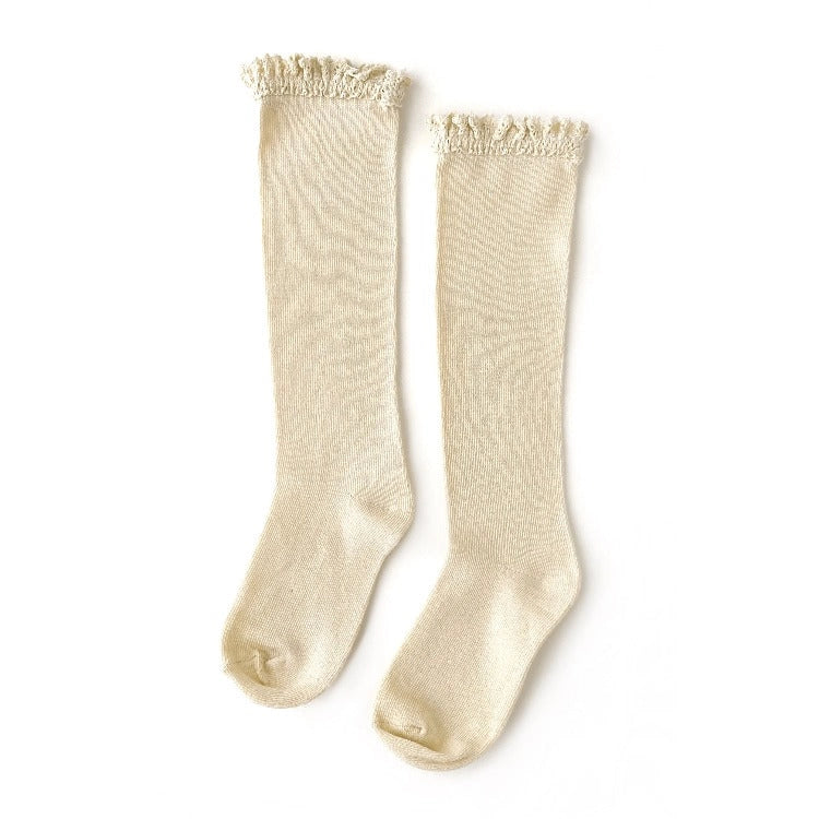 Little Stocking Co. Lace Top Knee High Socks (6827656544303)