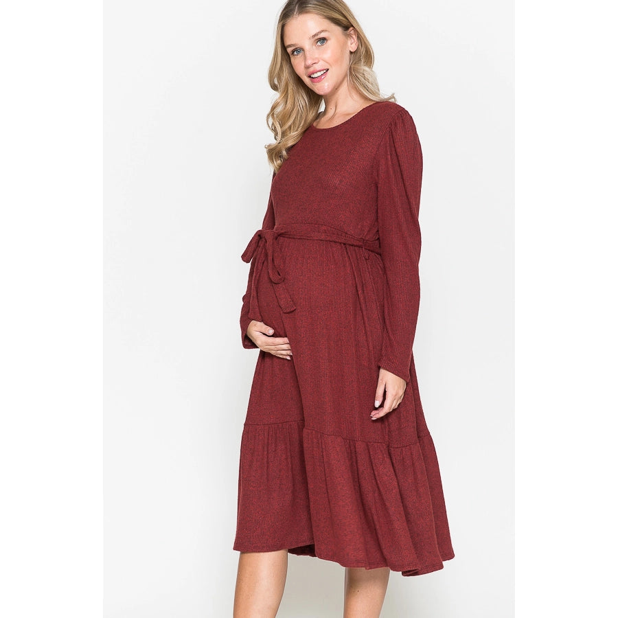Women Maternity Tired Midi Dress (7088140845103)