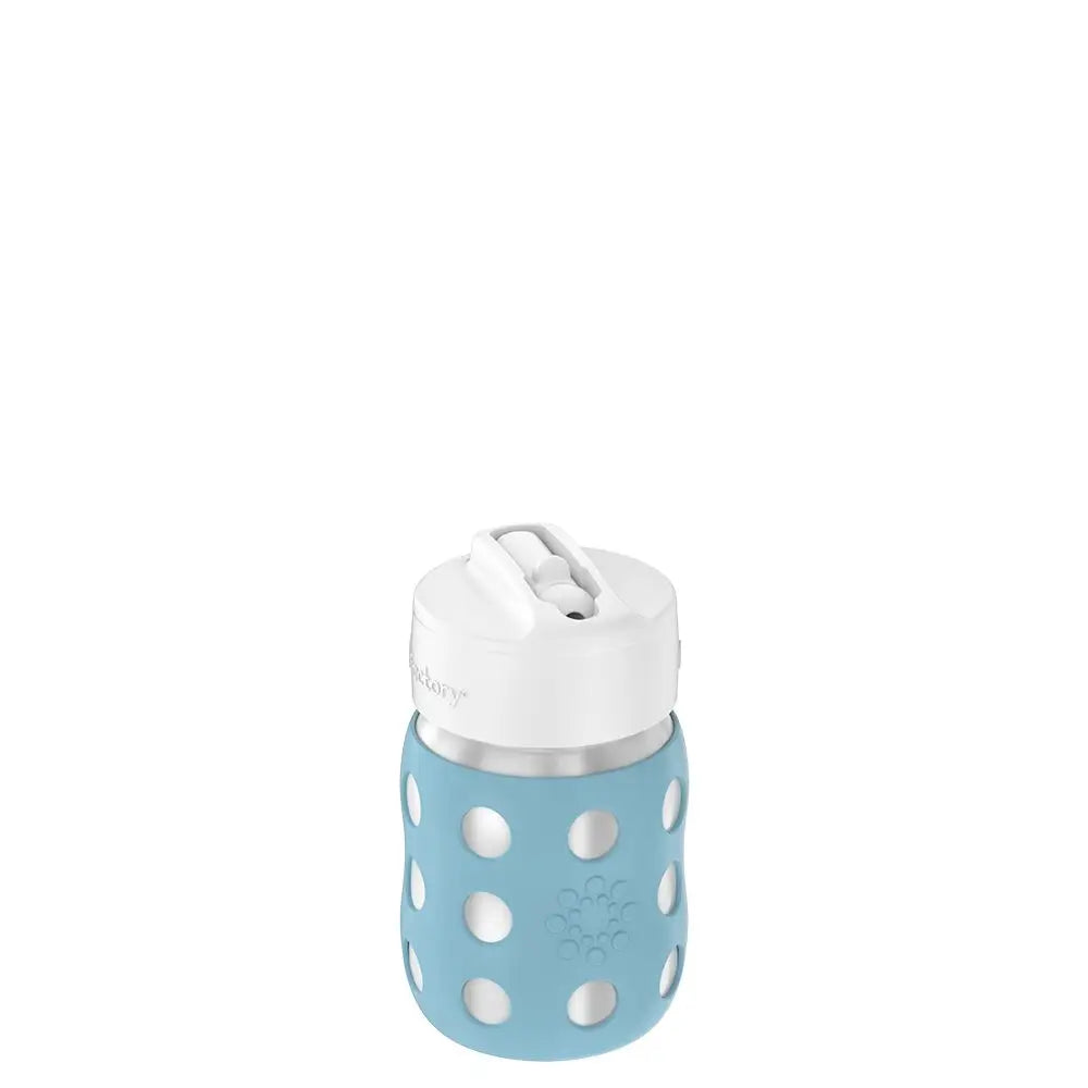 Life Factory- 8oz Stainless Steel Baby Bottle with Straw Cap (8099897016628)