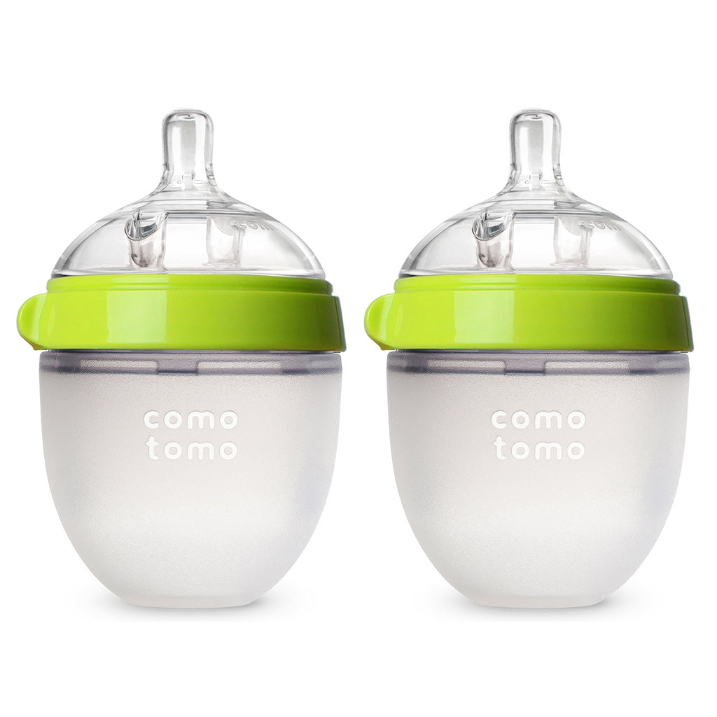 Comotomo Baby Bottle, Double Pack (Green) (7007232524335)
