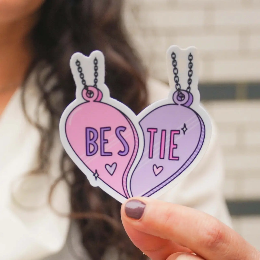 Big Moods Bestie Heart Charm Necklace Sticker (8056298438964)
