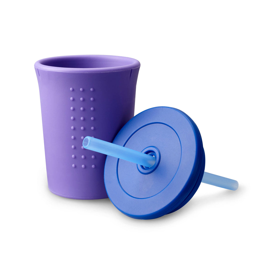 GoSili 12 oz Straw Cup, Purple/Cobalt