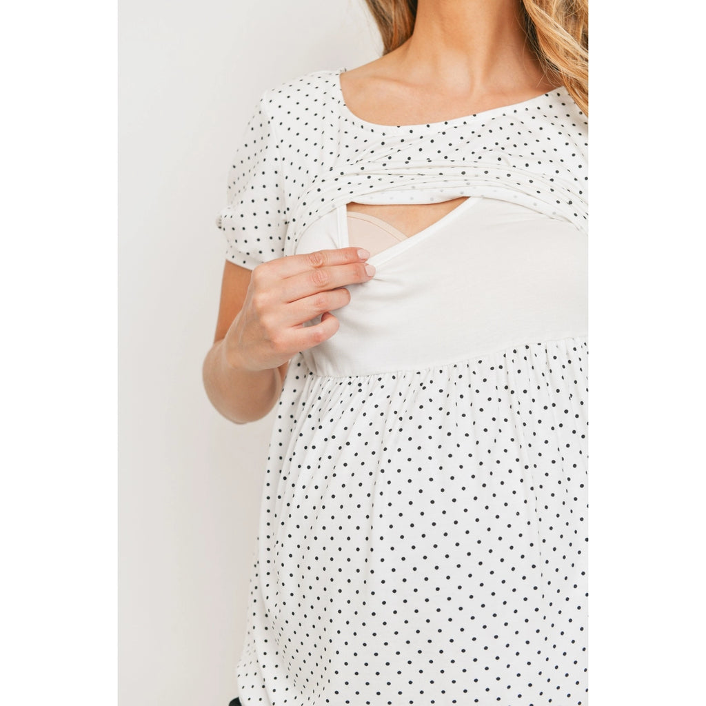 Hello Miz Polka Dot Maternity Nursing Shirt (7010410102831)