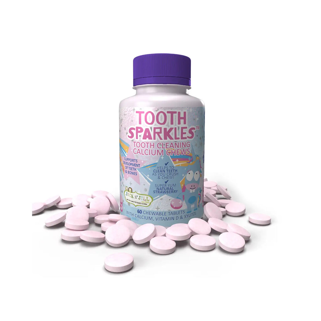 Jack N' Jill Tooth Sparkles-Tooth Cleaning chews with vitamin D & calcium (8181833466164)