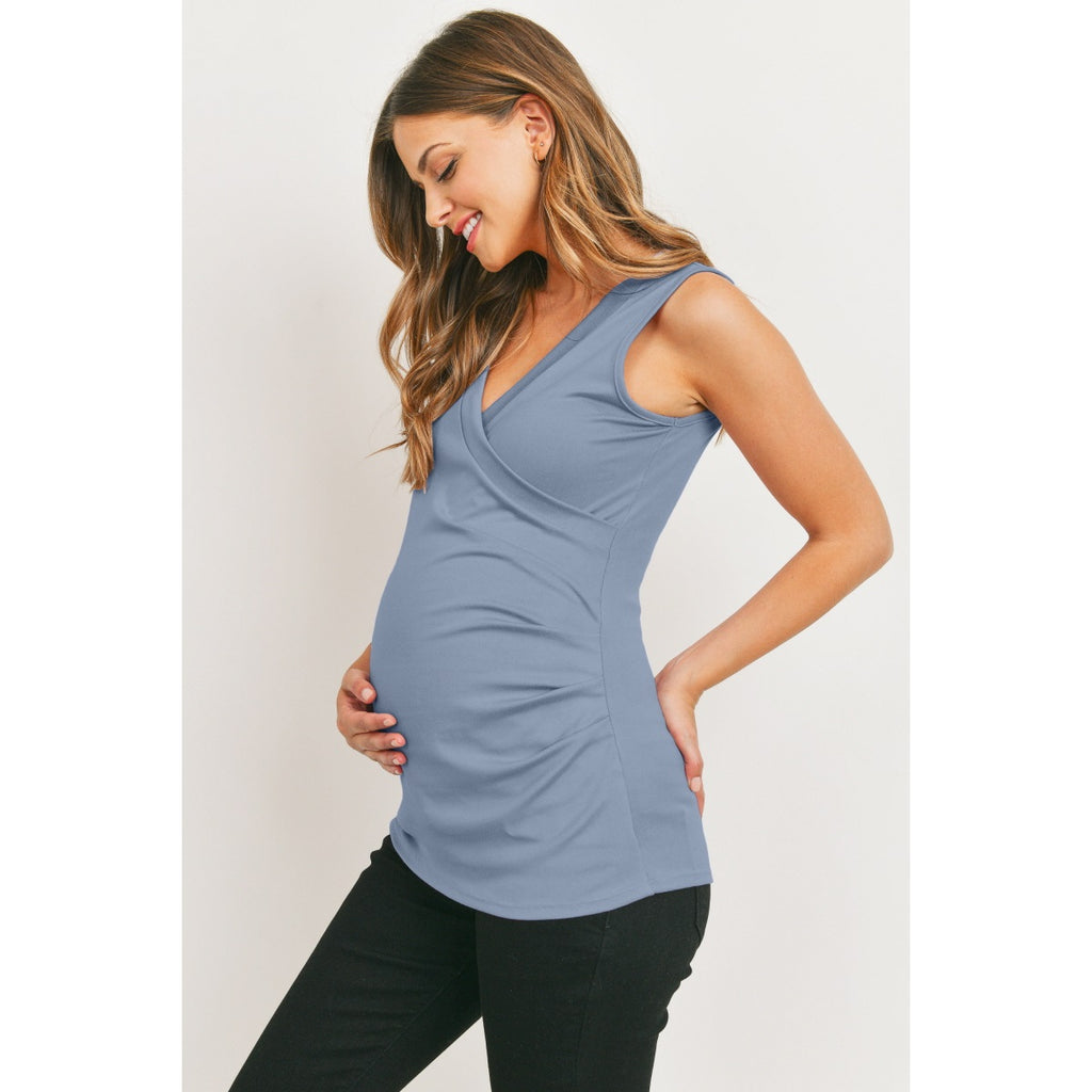 V-Neck Maternity Nursing Jumpsuit With Side Pocket - Hello Miz | Groovy Mama