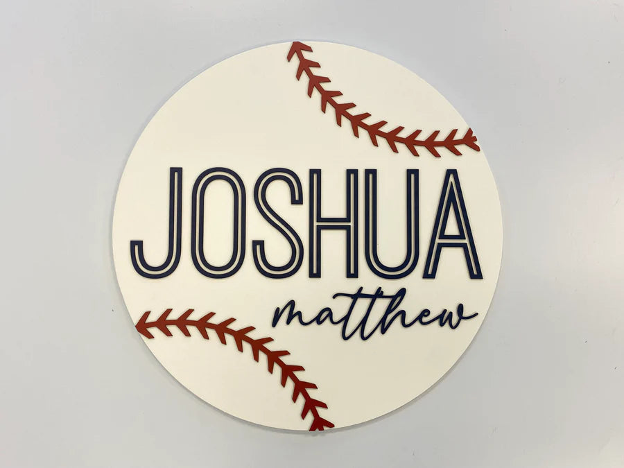 Sugar + Maple Personalized Signs | Baseball Round (7135926124591)