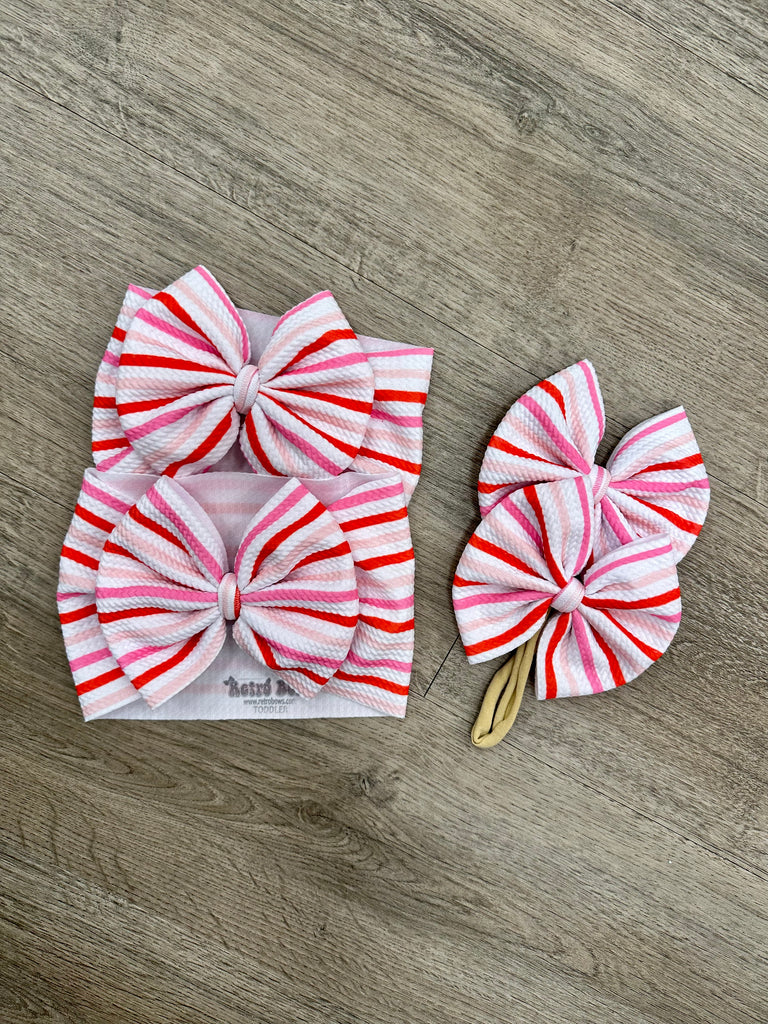 Retro Bows Co. Pink & Red Stripes (8084729987380)