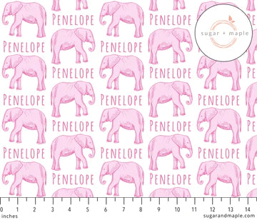 Sugar + Maple Personalized Plush Minky Blanket | Elephant Pink (7130081656879)