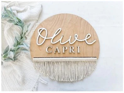 Sugar + Maple Personalized Signs | Macrame Round (7130569113647)