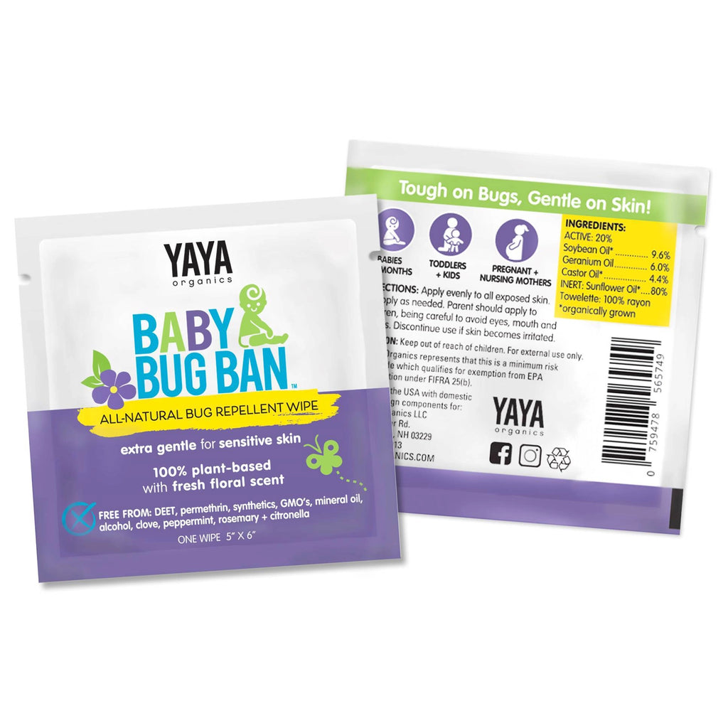 YAYA Organics Baby Bug Ban Wipes (7026169380911)