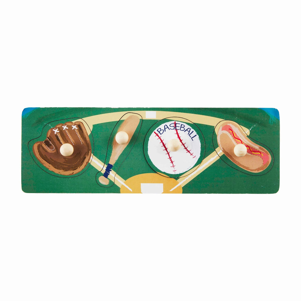 Mud Pie Wood Baseball Knob Puzzle (7040243662895)