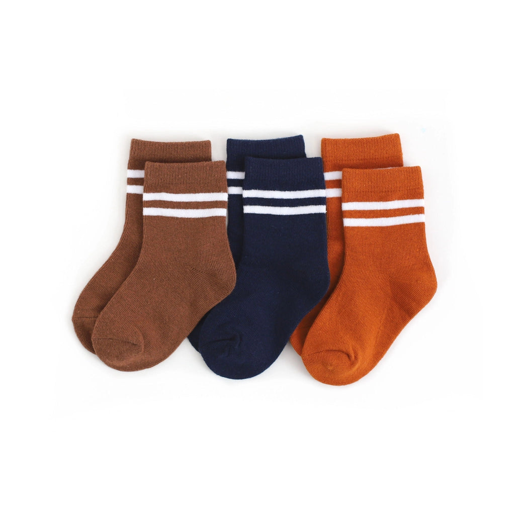 Little Stocking Co. Game Day Striped Midi Socks 3-pack (7146811129903)
