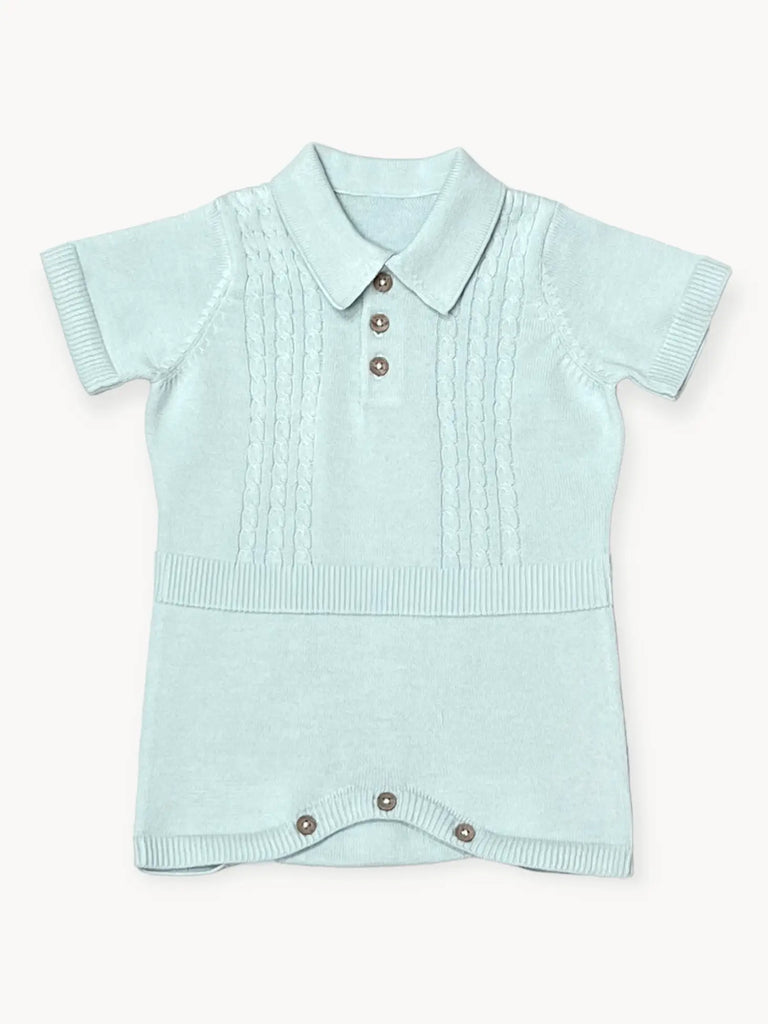 Milan Collar & Cable Knit Baby Boy Bodysuit (Organic) (8224524599604)