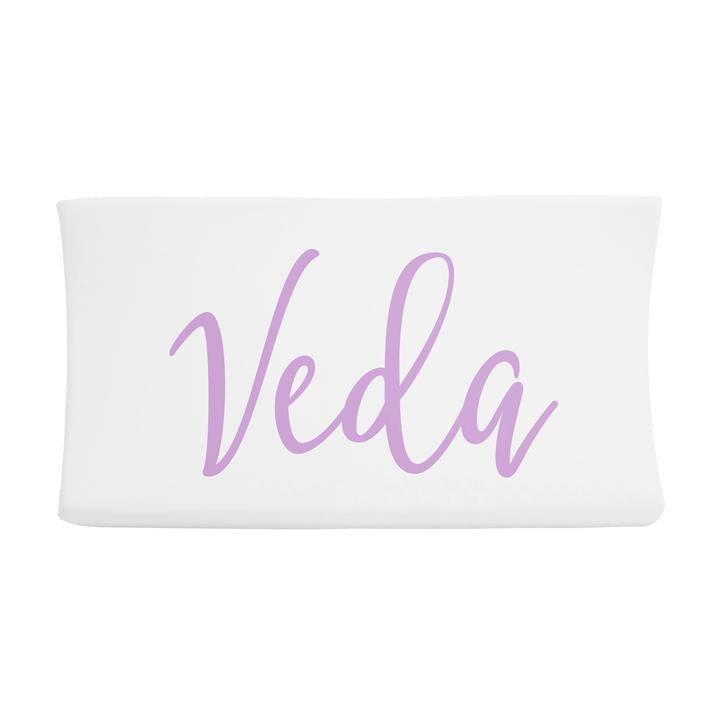 Sugar + Maple Personalized Changing Pad Cover - Centered Name (6753743142959)